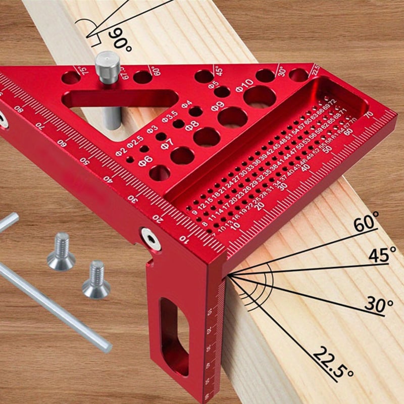 3D Flerbruks Snekker's Trekant Kvadrat