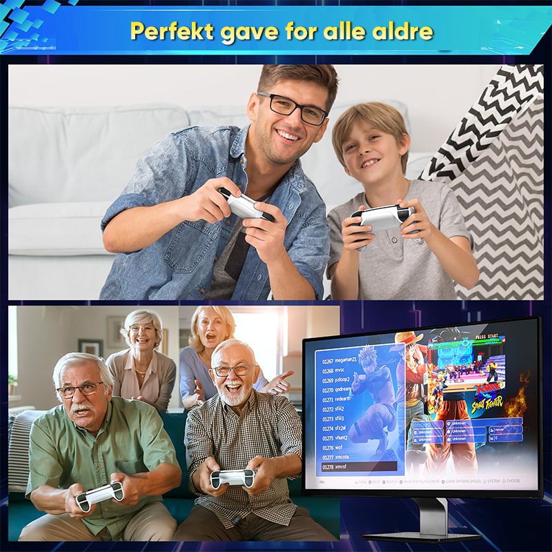 Retro Spillkonsoll med Doble Trådløse Kontrollere