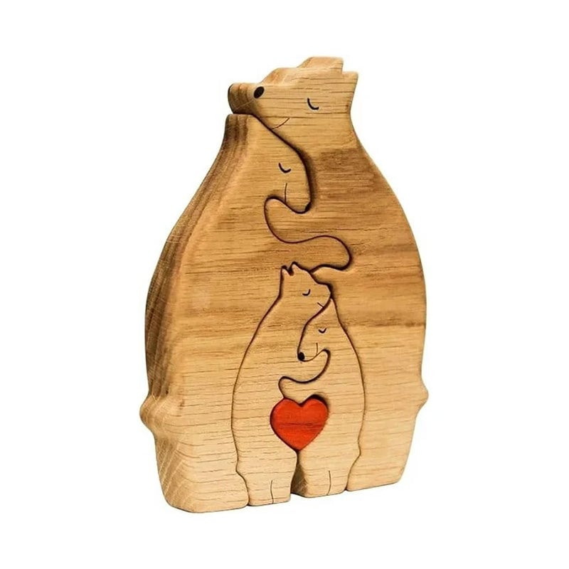 Familiebjørn Gjør-Det-Selv Trepuslespilldekor