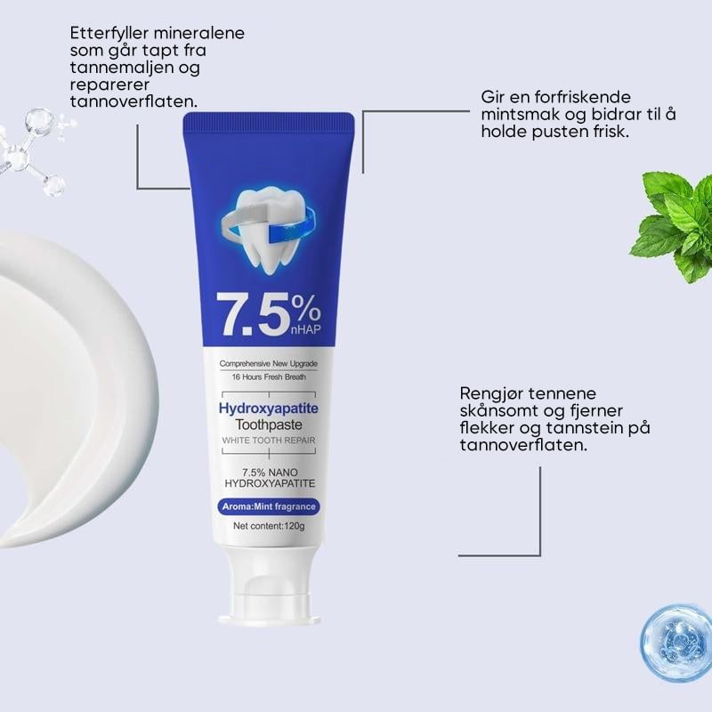 7,5 % Nanohydroksyapatitt Tannkrem