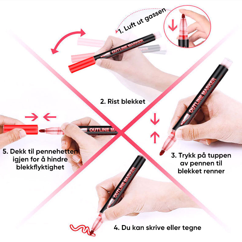 Fargeleggingslysstift Graffiti Markeringspenner