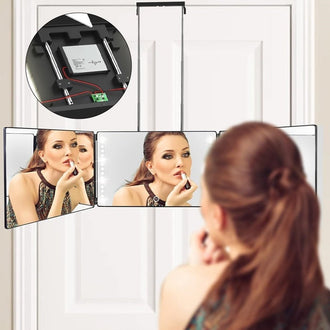 Tredelt hengende speil med uttrekkbar krok