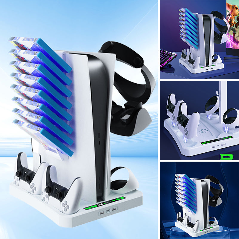 PS5 multifunksjonelt kjøle- og lagringsstativ