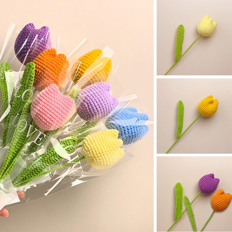 Håndlaget Heklet 3D Tulipan