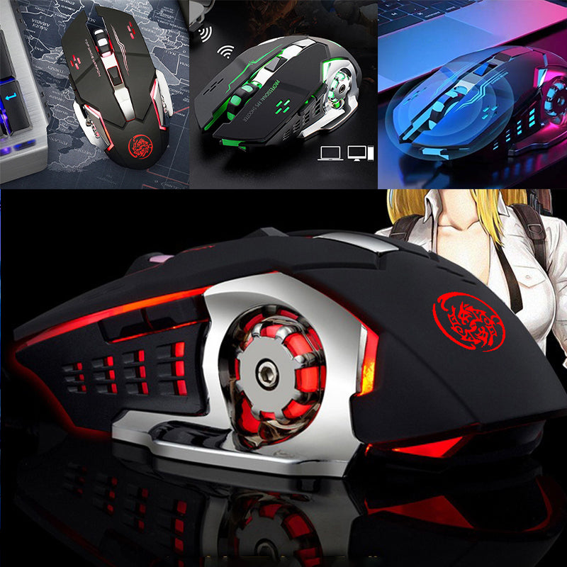 Oppladbar trådløs Bluetooth-mus med dobbel modus