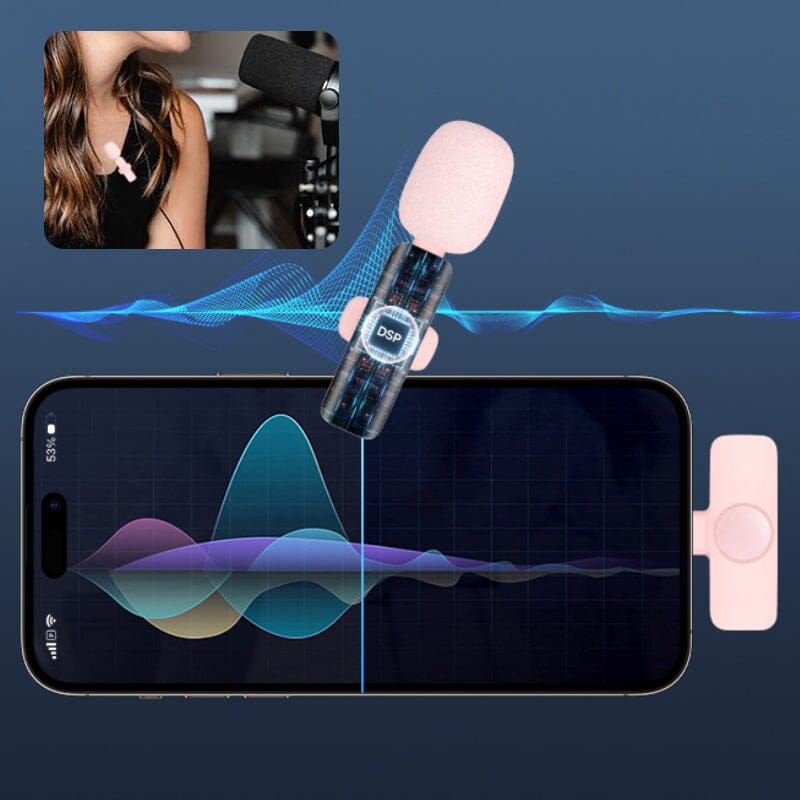 Profesjonell trådløs Lavalier Lapel-mikrofon