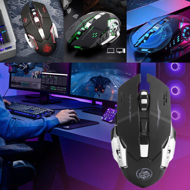 Oppladbar trådløs Bluetooth-mus med dobbel modus