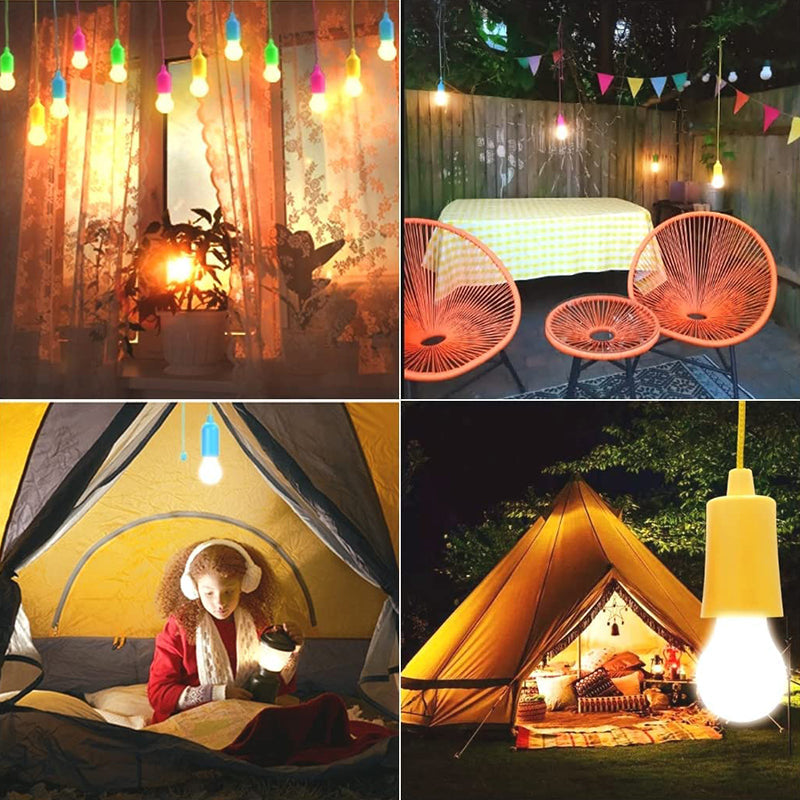 Fargerike LED-lys for telt