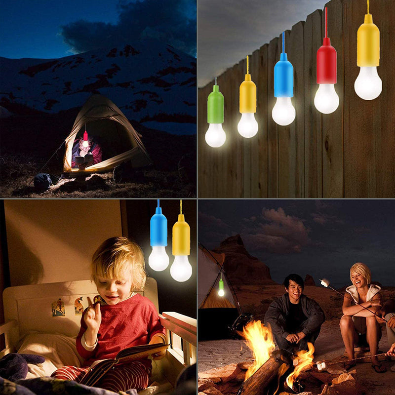 Fargerike LED-lys for telt