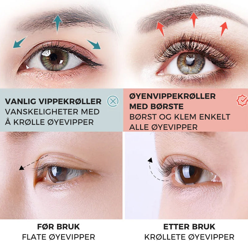 Eyelash curler with brush