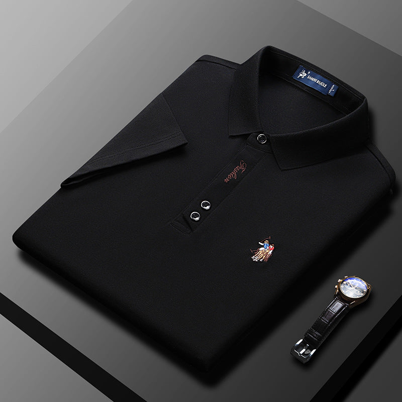 Ensfarget polo t-skjorte for menn