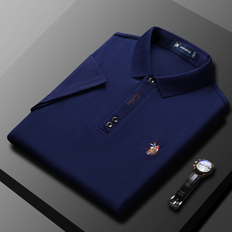 Ensfarget polo t-skjorte for menn