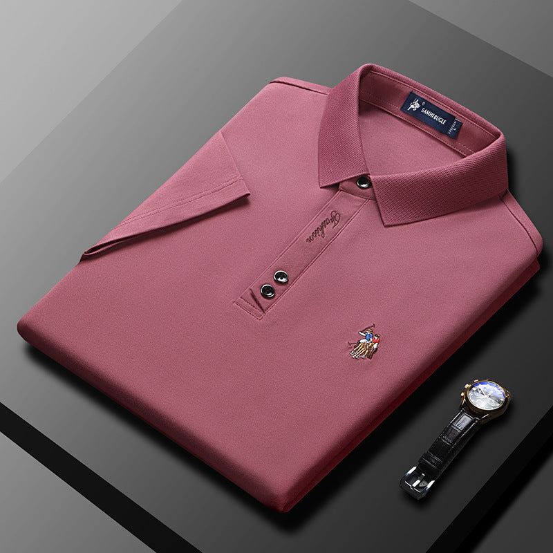 Ensfarget polo t-skjorte for menn