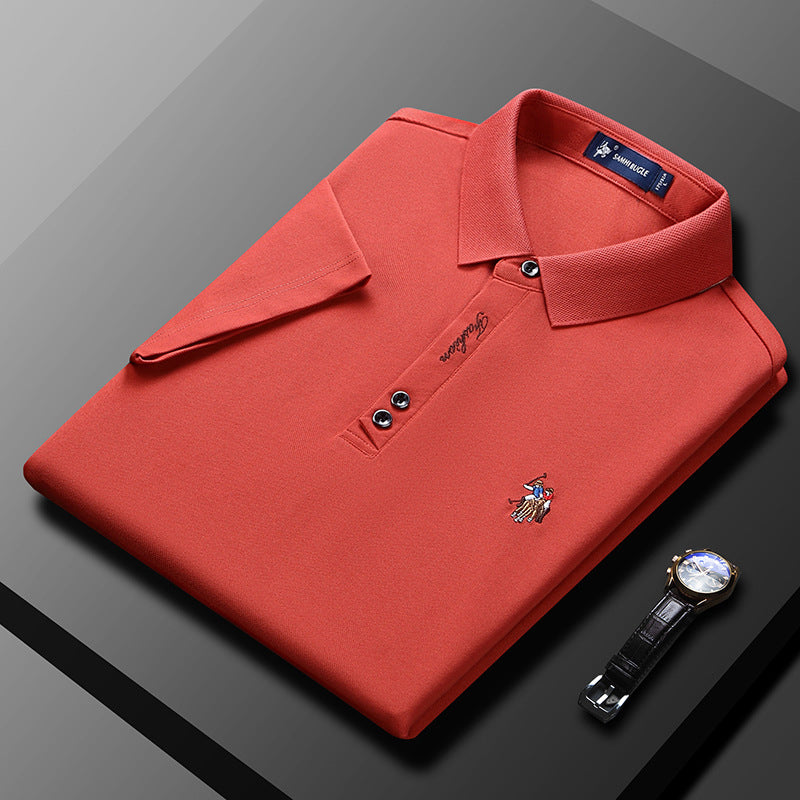 Ensfarget polo t-skjorte for menn