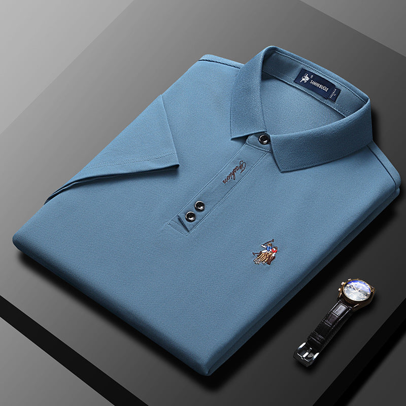 Ensfarget polo t-skjorte for menn