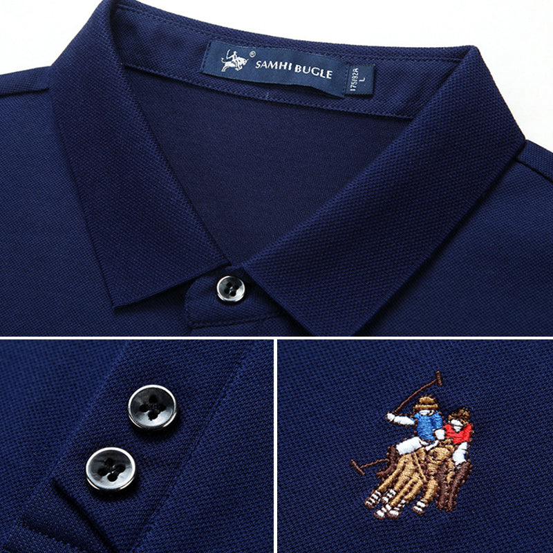 Ensfarget polo t-skjorte for menn