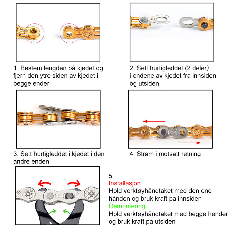 Sykkel flattang av kjedeledd