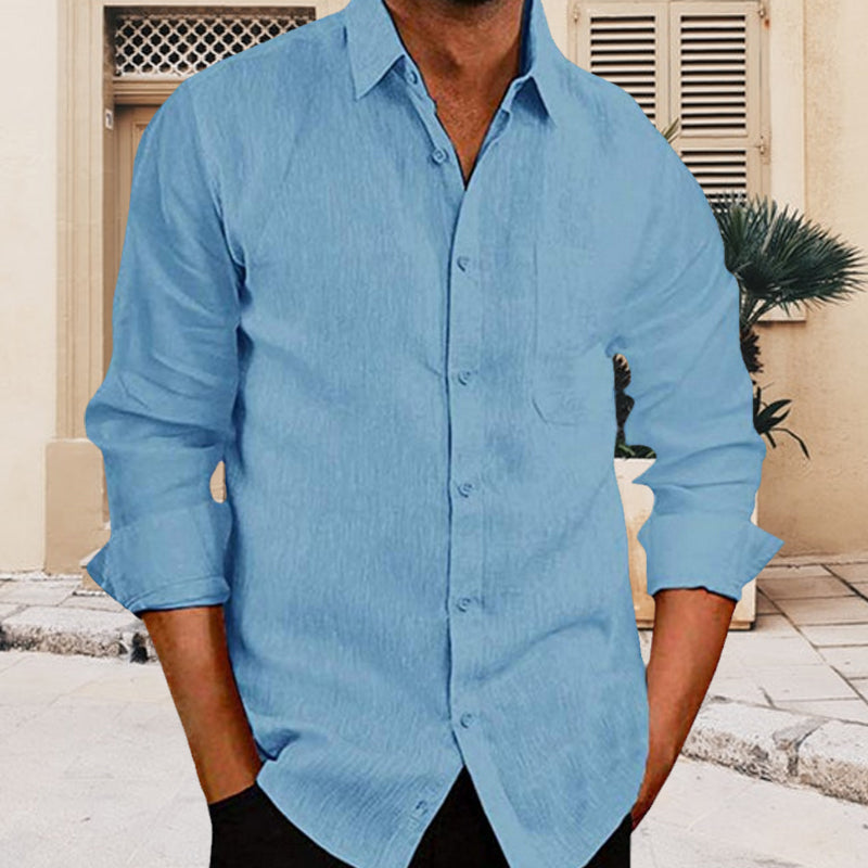 Ensfarget skjorte for menn