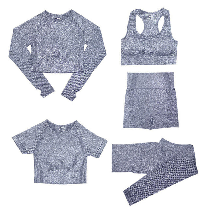 HurtigtĂžrkende, langermet, tettsittende gymdress med fem deler