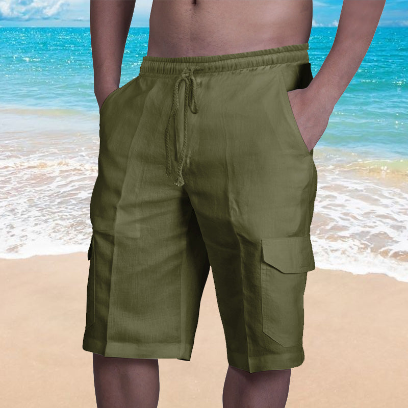 Ensfarget strand-shorts for menn
