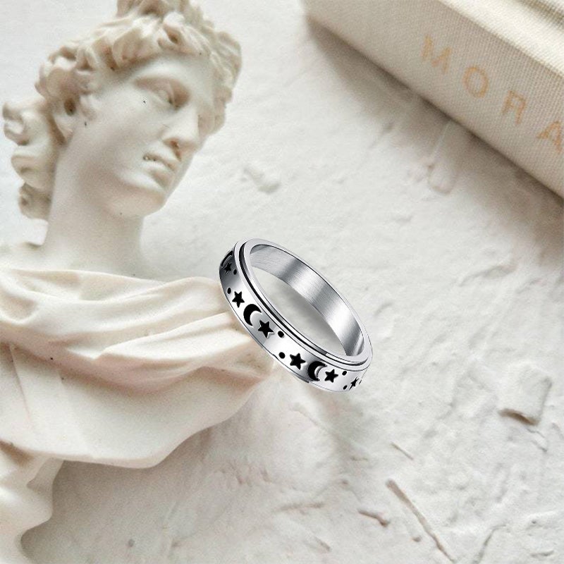 Retro stjerne og måne roterende ring