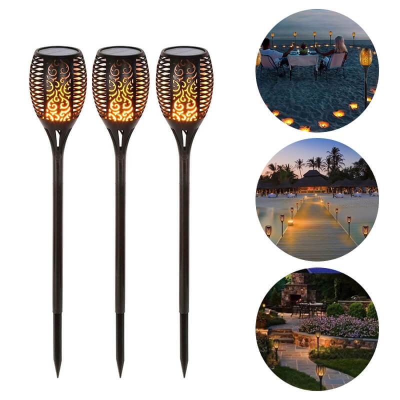 LED soldrevet stilykt,  lampe av lys dansende flamme(👉👉Kjøp 2, -10%)