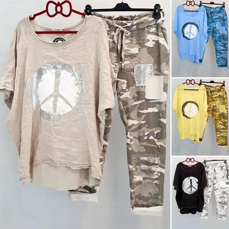 Forhåndssalg-Kvinners fredsskilt camo todelt dress
