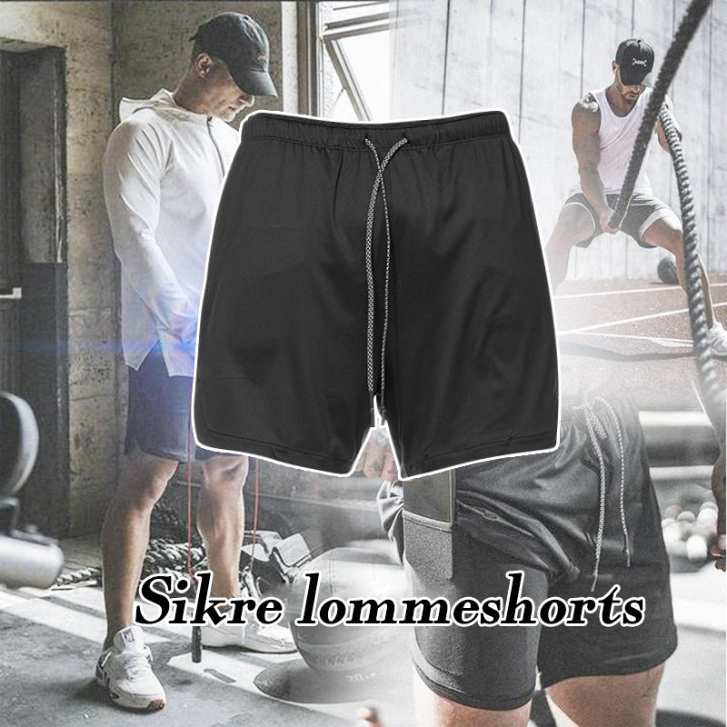 2-i-1 shorts med sikre lommer