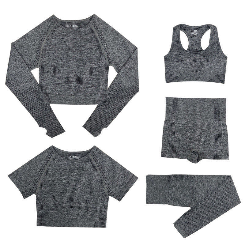 HurtigtĂžrkende, langermet, tettsittende gymdress med fem deler