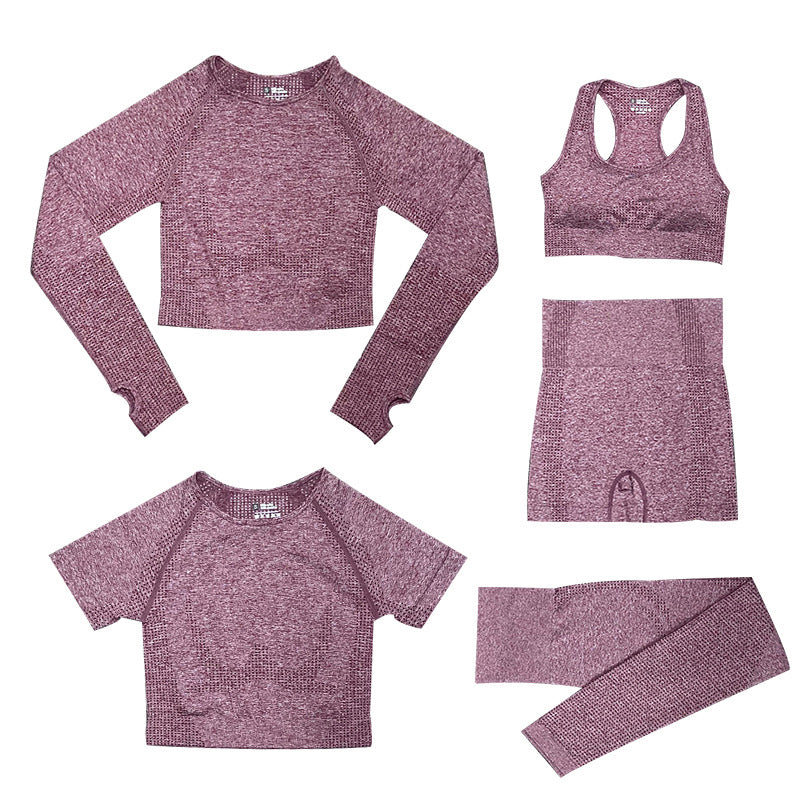 HurtigtĂžrkende, langermet, tettsittende gymdress med fem deler