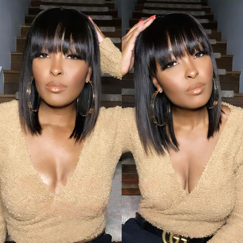 Søte lagdelte bob parykker med rett hår