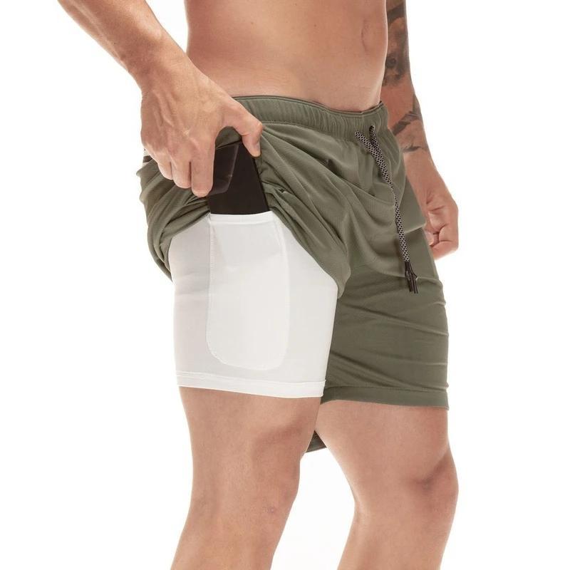 2-i-1 shorts med sikre lommer