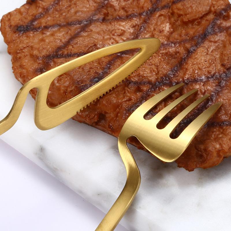 Rustfritt stål servise gaffel skje sett