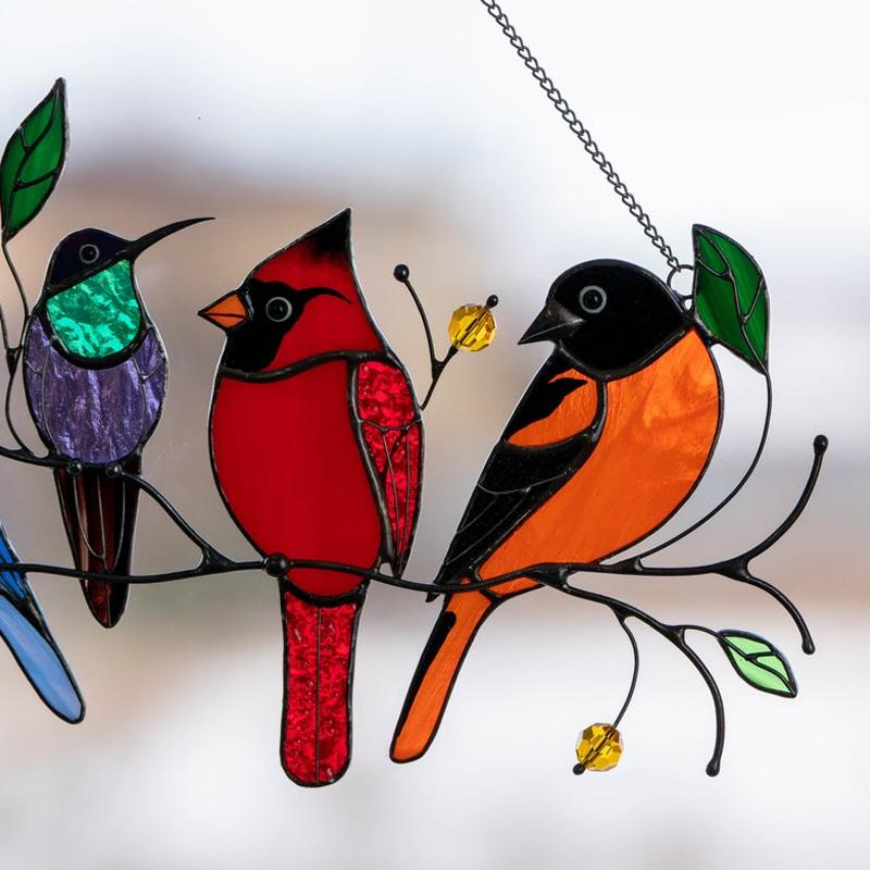 Bird glassmaleri vindu dekorasjon 🎁🎄julegave🐦