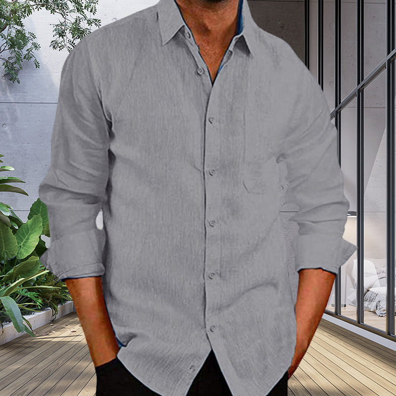 Ensfarget skjorte for menn