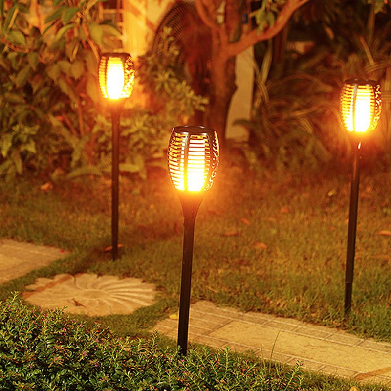 LED soldrevet stilykt,  lampe av lys dansende flamme(👉👉Kjøp 2, -10%)
