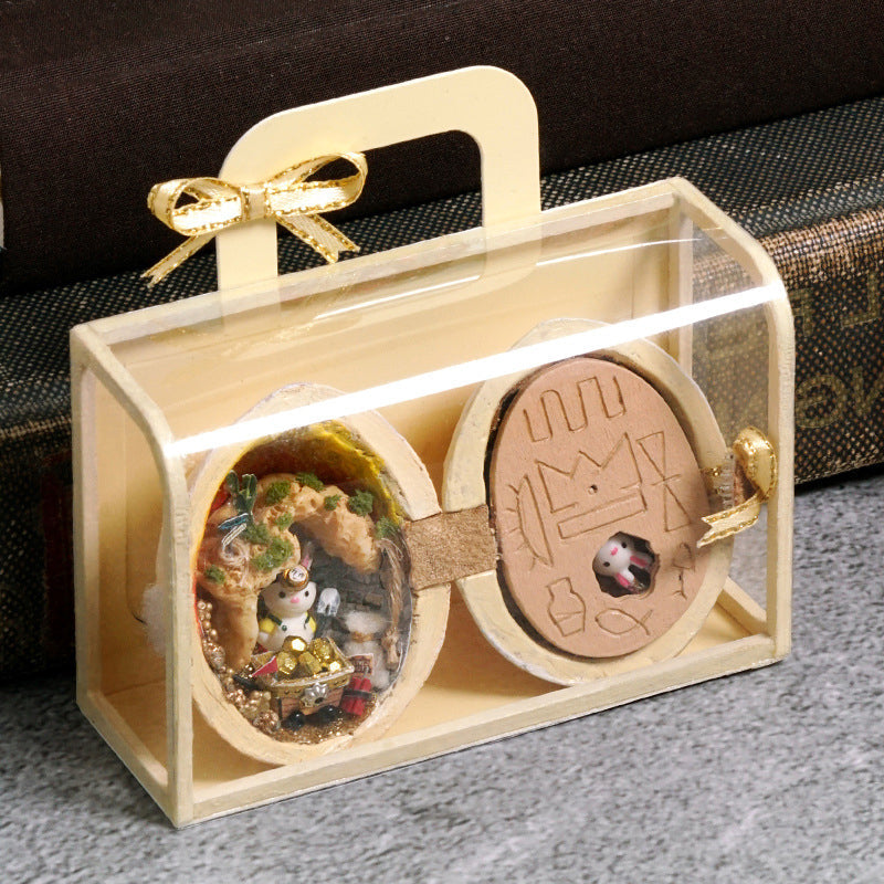Kreativ DIY mikroskopisk valnĂžttformet husmodell