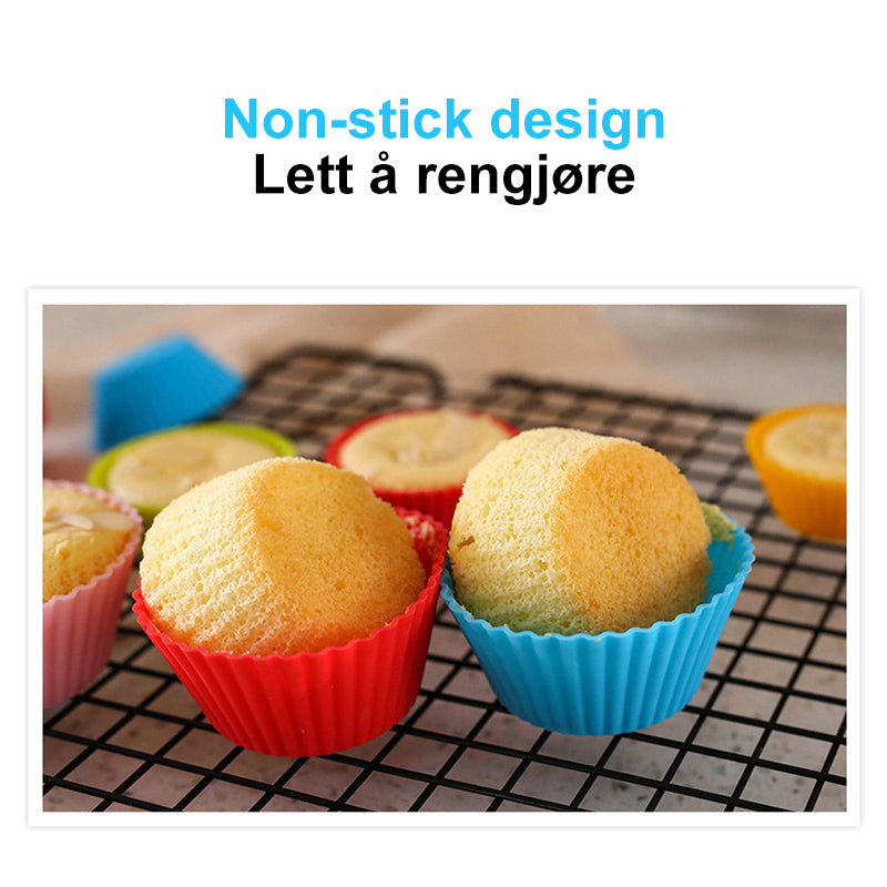 Gjenbrukbare Muffinsformer (10 stk)