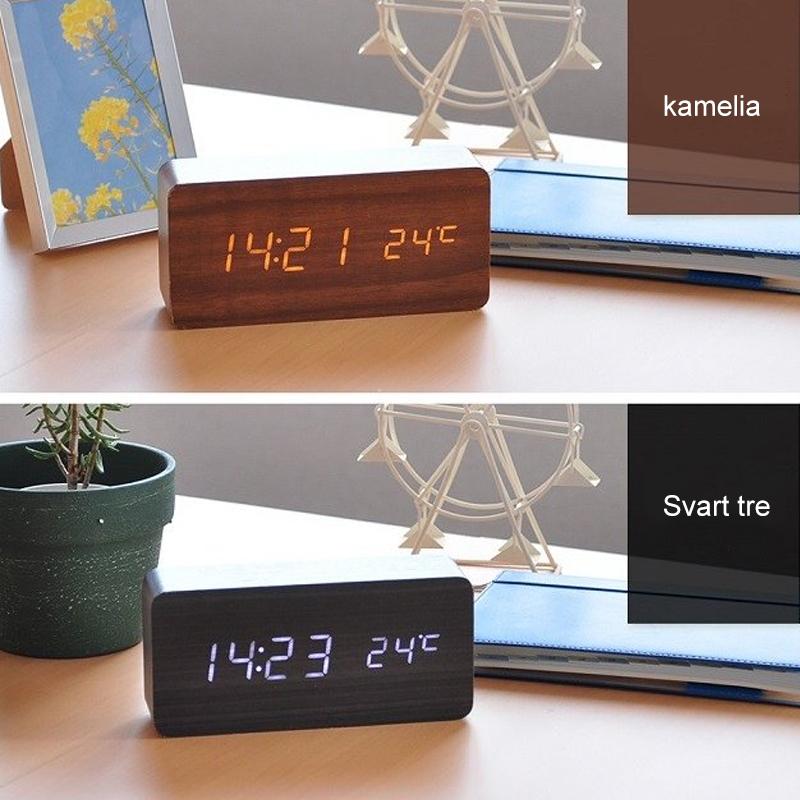 LED-Vekkerklokke i Tre Med Lydkontroll