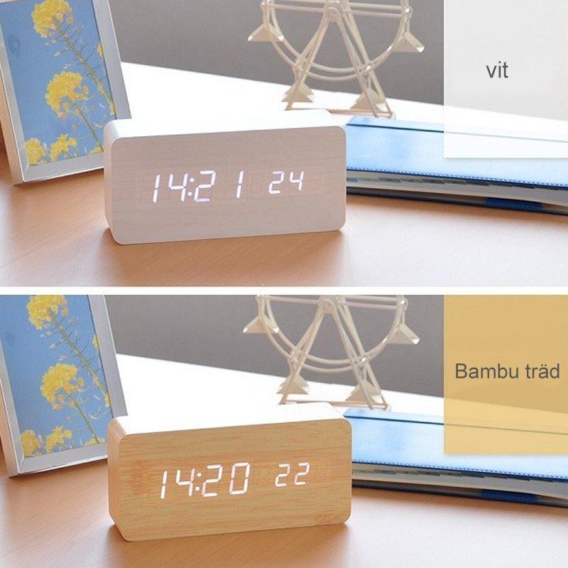 LED-Vekkerklokke i Tre Med Lydkontroll