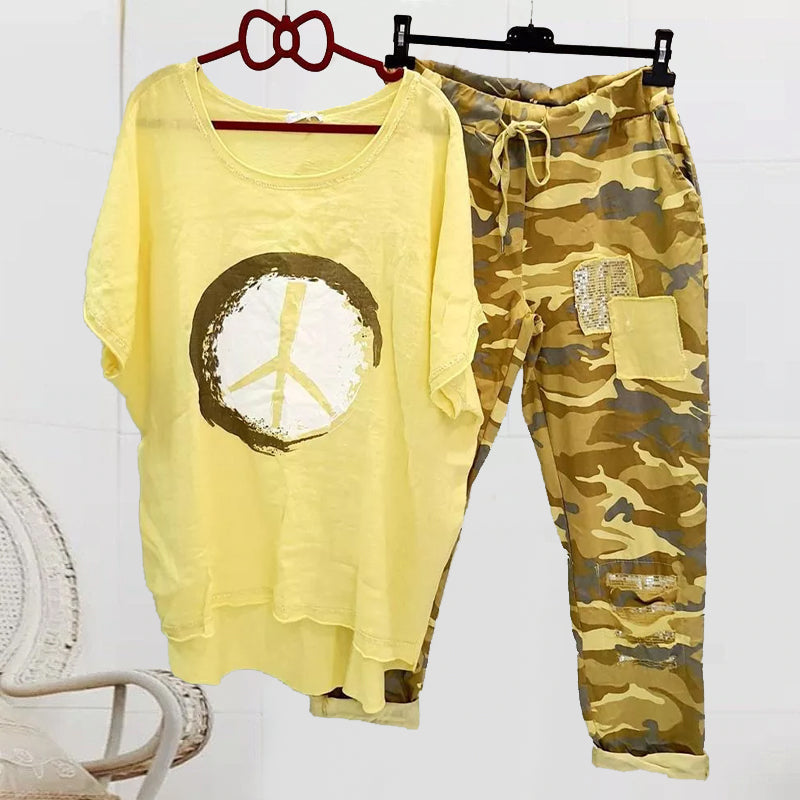 Forhåndssalg-Kvinners fredsskilt camo todelt dress