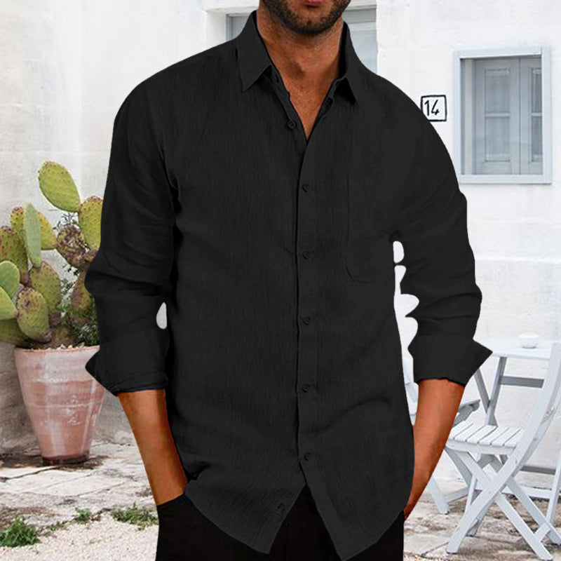 Ensfarget skjorte for menn