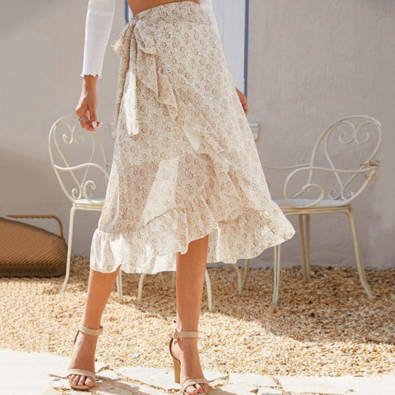Floral chiffon skjĂžrt