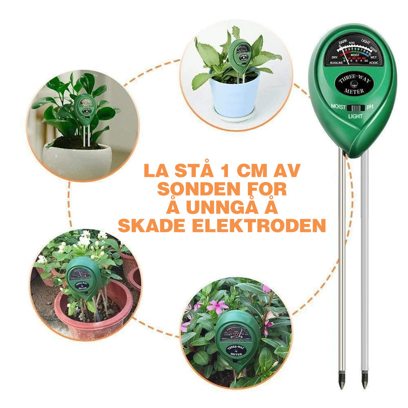 3-i-1 jordtestersett med måling av fuktighet(Gratis frakt)