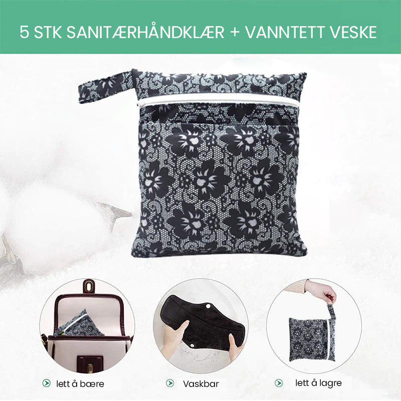 Vaskbare sanitetsbind laget av bambuskull