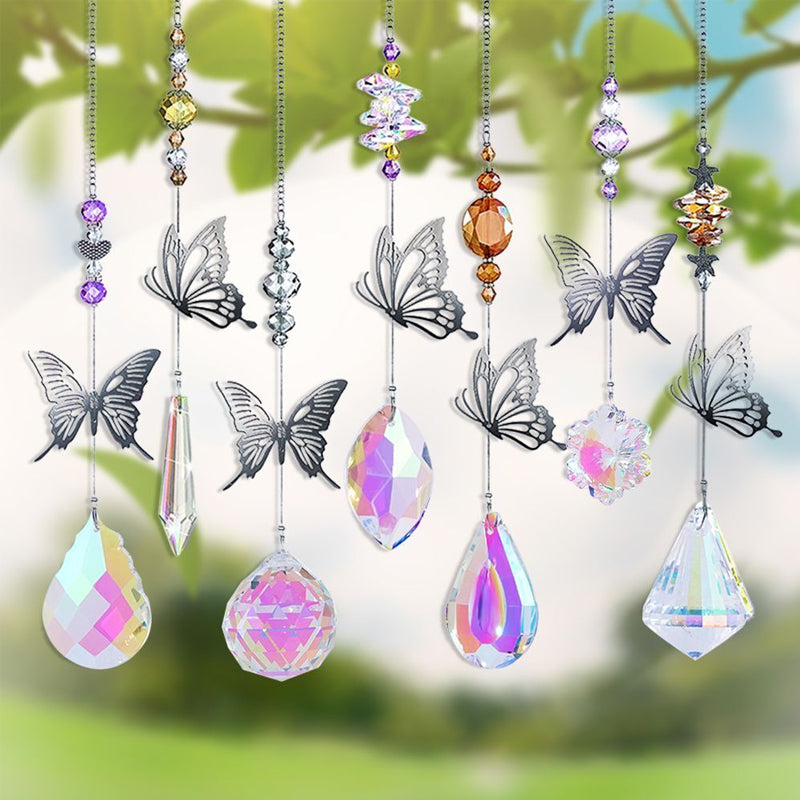 Solfanger i sommerfuglkrystall av metall, gave til hjemmet🔥7 stk🔥