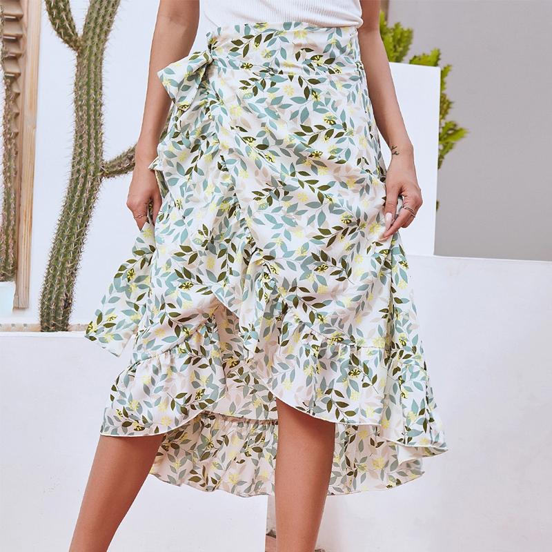 Floral chiffon skjĂžrt