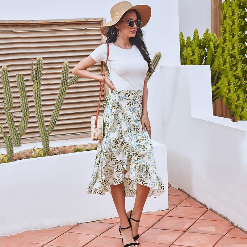 Floral chiffon skjĂžrt