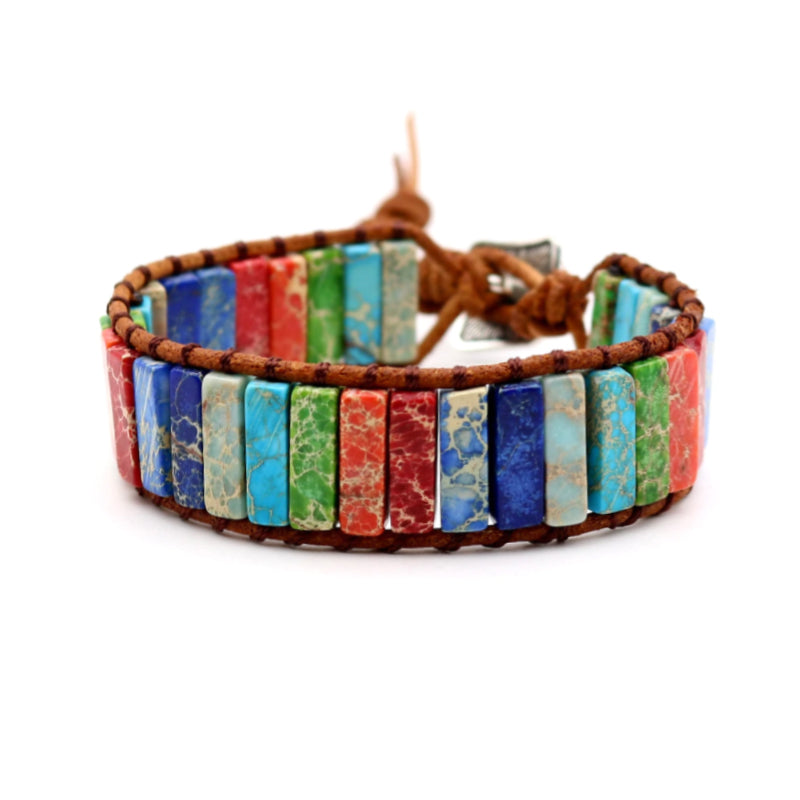 Fargerikt armbånd med stein