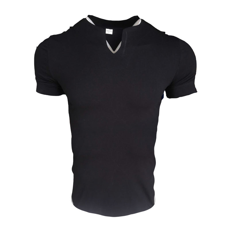 Kortermet Atletisk T-Skjorte med V-hals